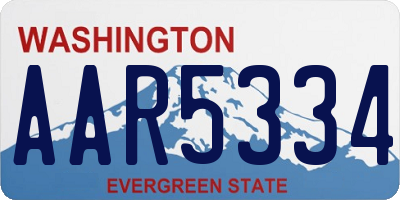 WA license plate AAR5334