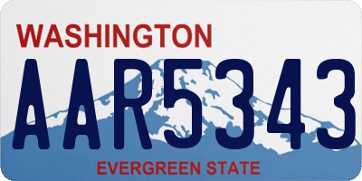 WA license plate AAR5343