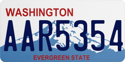 WA license plate AAR5354