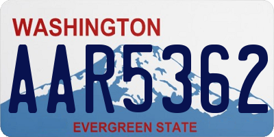 WA license plate AAR5362