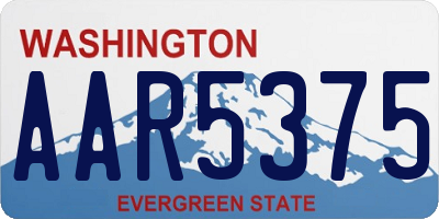 WA license plate AAR5375