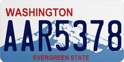 WA license plate AAR5378