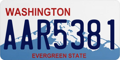 WA license plate AAR5381