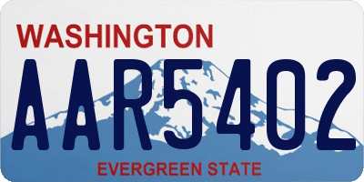 WA license plate AAR5402