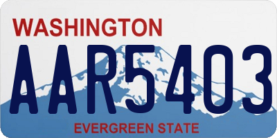 WA license plate AAR5403