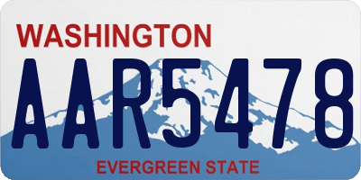 WA license plate AAR5478