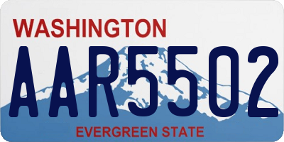 WA license plate AAR5502
