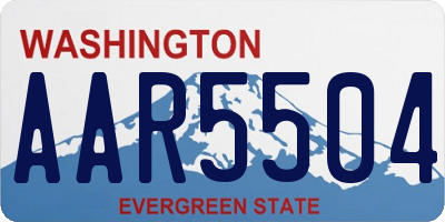 WA license plate AAR5504
