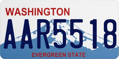 WA license plate AAR5518