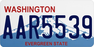 WA license plate AAR5539