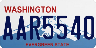 WA license plate AAR5540
