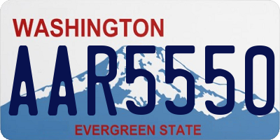 WA license plate AAR5550