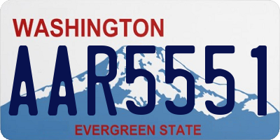 WA license plate AAR5551