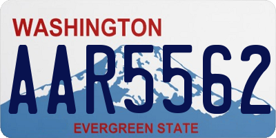 WA license plate AAR5562