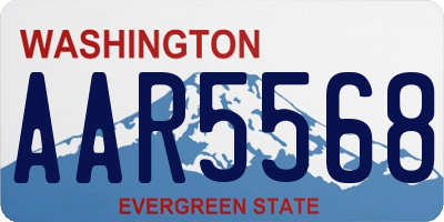 WA license plate AAR5568