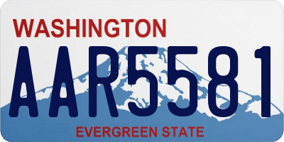 WA license plate AAR5581
