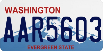 WA license plate AAR5603