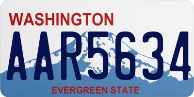 WA license plate AAR5634
