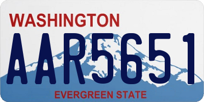 WA license plate AAR5651