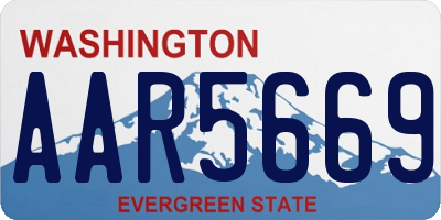 WA license plate AAR5669