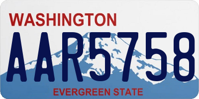 WA license plate AAR5758