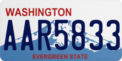 WA license plate AAR5833