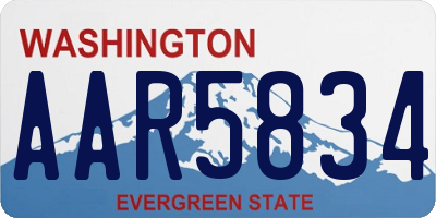 WA license plate AAR5834