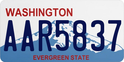 WA license plate AAR5837