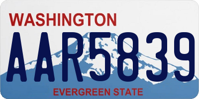 WA license plate AAR5839