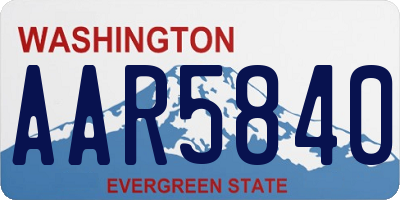 WA license plate AAR5840