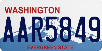 WA license plate AAR5849