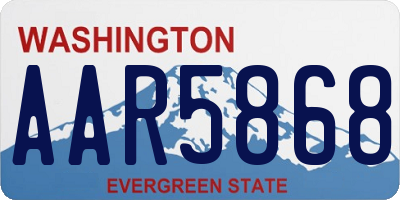 WA license plate AAR5868