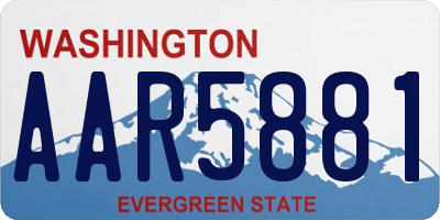 WA license plate AAR5881