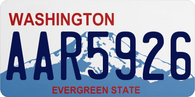 WA license plate AAR5926