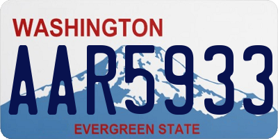 WA license plate AAR5933