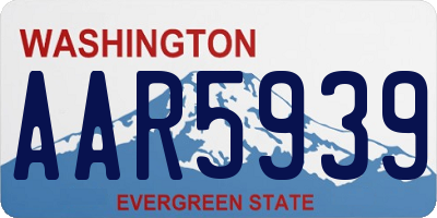 WA license plate AAR5939
