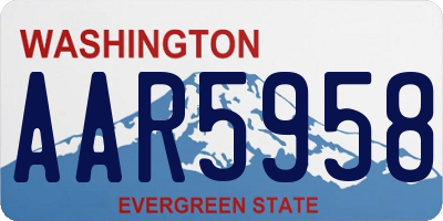 WA license plate AAR5958