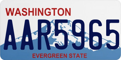 WA license plate AAR5965