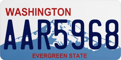 WA license plate AAR5968