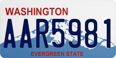 WA license plate AAR5981