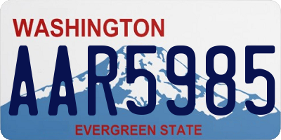 WA license plate AAR5985