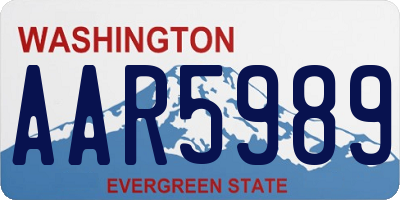 WA license plate AAR5989