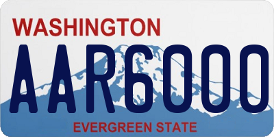 WA license plate AAR6000