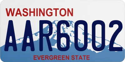 WA license plate AAR6002