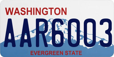 WA license plate AAR6003