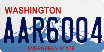 WA license plate AAR6004
