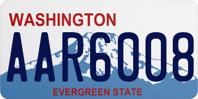 WA license plate AAR6008