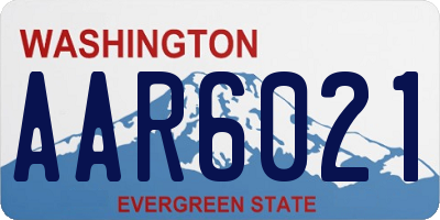 WA license plate AAR6021