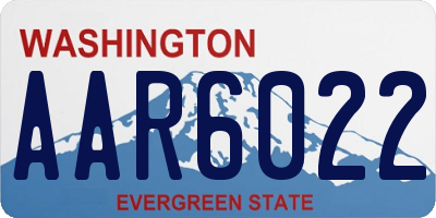 WA license plate AAR6022