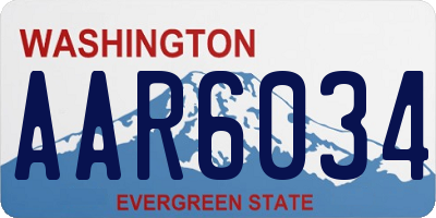 WA license plate AAR6034